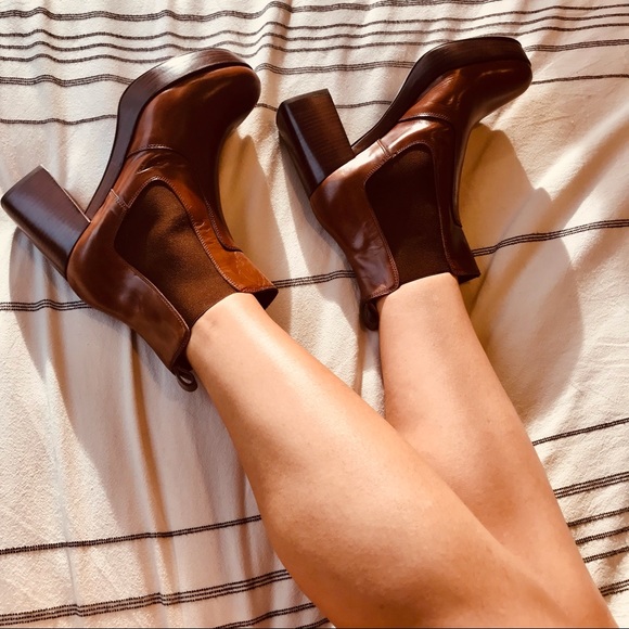 Pons Quintana Nepal Legno Brown leather platform ankle boots. Size 10. NWT - Picture 15 of 15